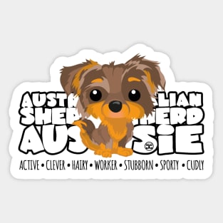 DGBigHeads - Aussie Brown Merle Tan Sticker